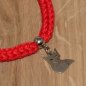 Mobile Preview: Strickarmband aus 100 % Baumwollgarn in rot mit Charm "Fuchs" ohne Edelstahlperlen