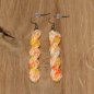Mobile Preview: Strickohrringe "Cord" aus 100 % Baumwollgarn in weiß gelb orange mit Ohrhaken aus Edelstahl 316 / 316l ohne Edelstahlperlen
