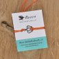 Preview: Armband aus gewachster Baumwolle in orange mit Charm "Krone" aus Edelstahl 304 und Schiebeverschluss mit Perle aus Edelstahl 304